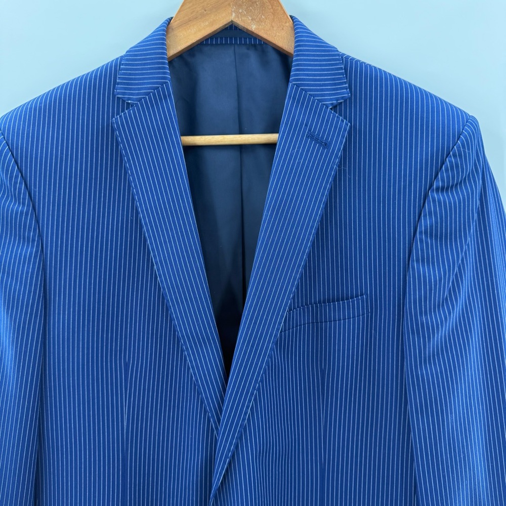 Nick Graham The New York Cut Stretch Modern Fit Blazer Jacket Blue Pinstripe 40L - Picture 2 of 8